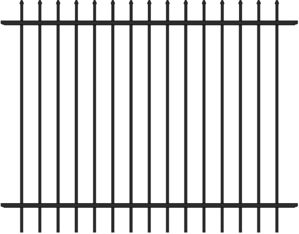 Chandler Commercial 54" Black 2 Rail