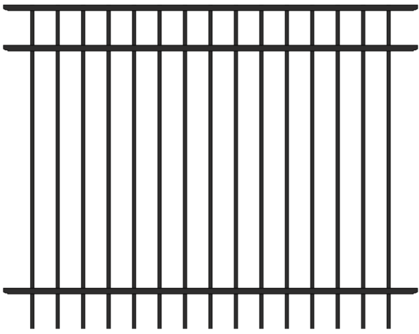 Classic Commercial 3 Rail Aluminum Fence Panel