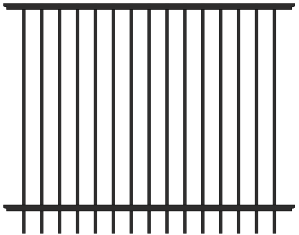 Classic Commercial 54" Black 2 Rail Aluminum Fence Panel
