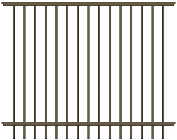 Classic Commercial 54" Bronze 2 Rail Aluminum Fence Panel