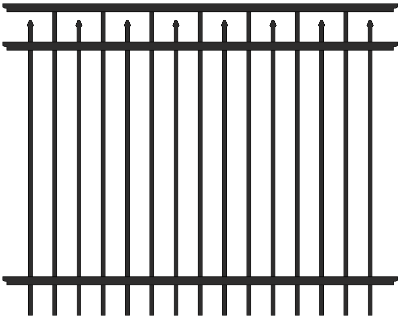 Westmorland Commercial 54" Black 3 Rail