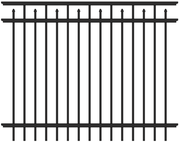 Westmorland Commercial 54" Black 3 Rail